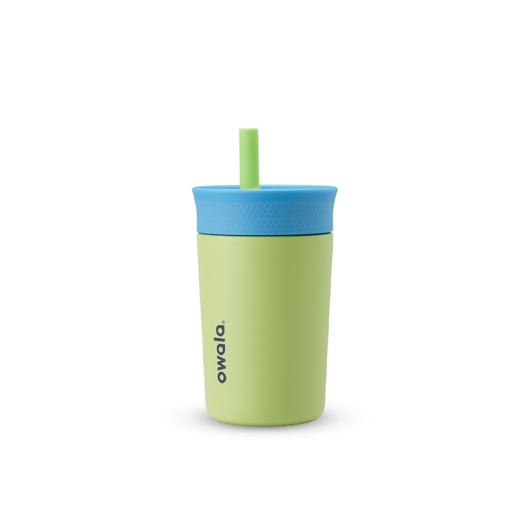Owala green and blue 12oz stainless steel kids' tumbler